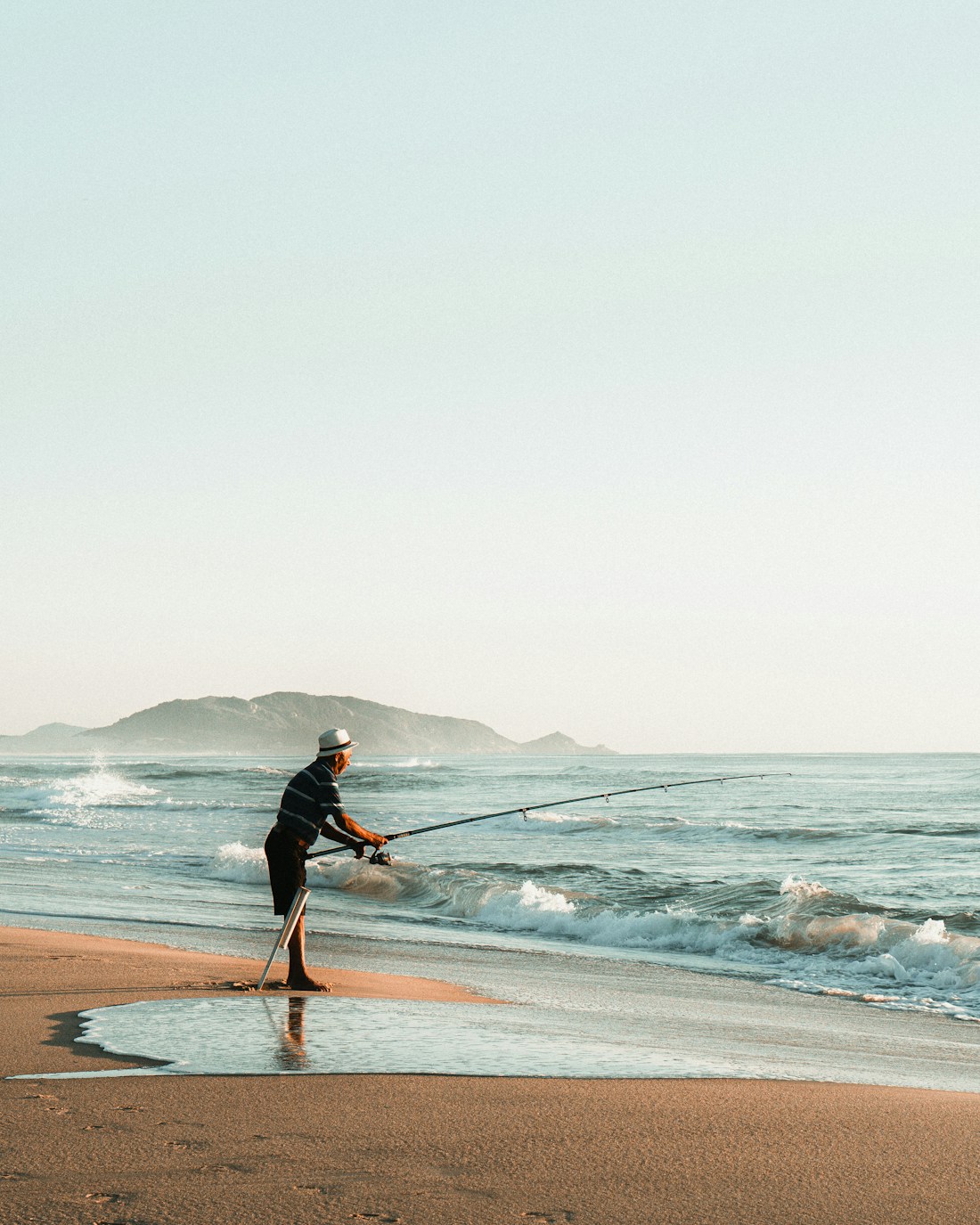 Angler fishing from the shore